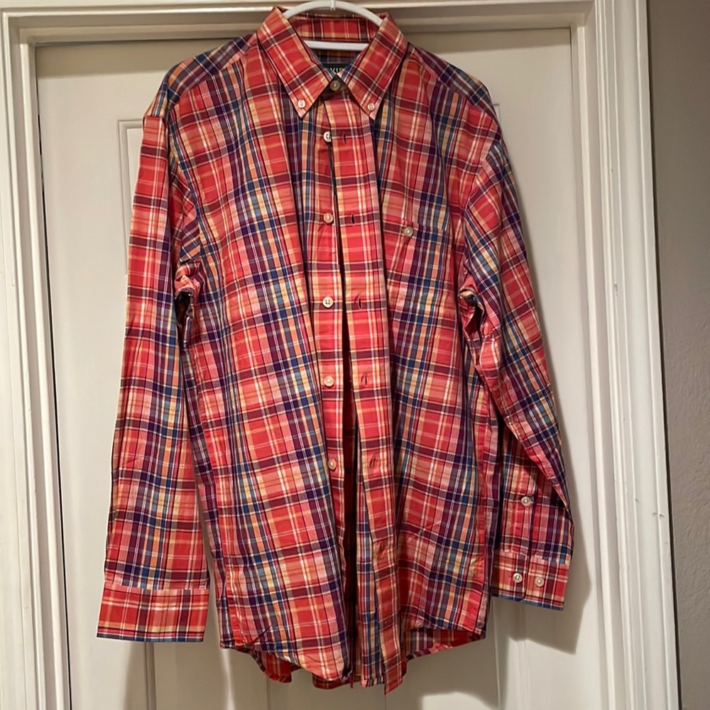 ⚠️🆕MENS ORVIS MADRAS BUTTON DOWN🆕⚠️